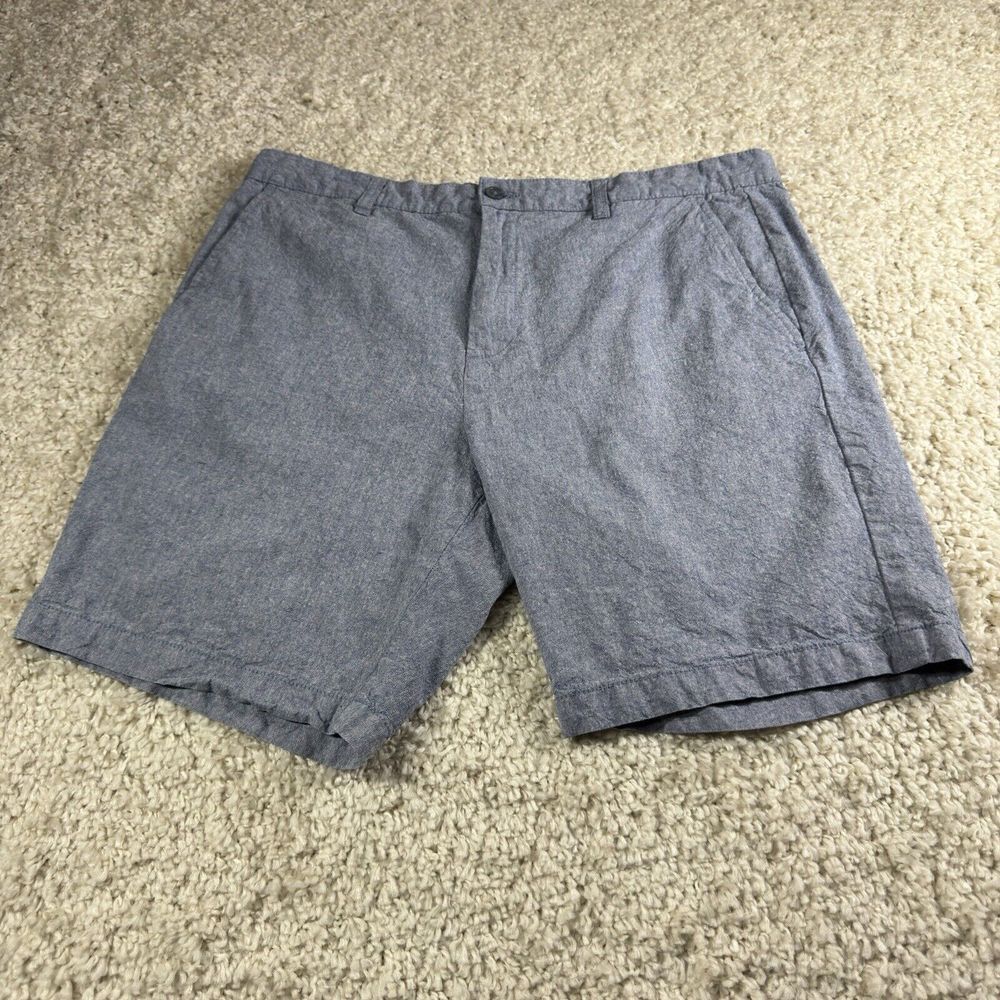 Slate & Stone Shorts‎ Men's 36 Waist Cotton Blend Causal Stretch Blue Flat Front